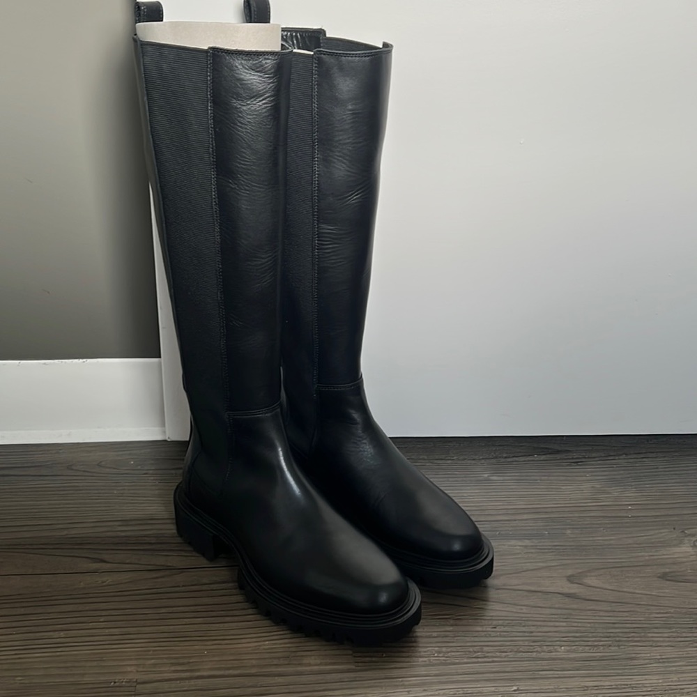 AllSaints Maeve knee High Chelsea boot Size 9